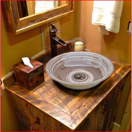 country mediterran furdoszoba furdo mosdo pultra ultetheto mosdotal kerek feher kezzel festett hande made szaniter butor barna design.JPG